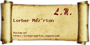 Lorber Márton névjegykártya