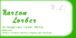 marton lorber business card